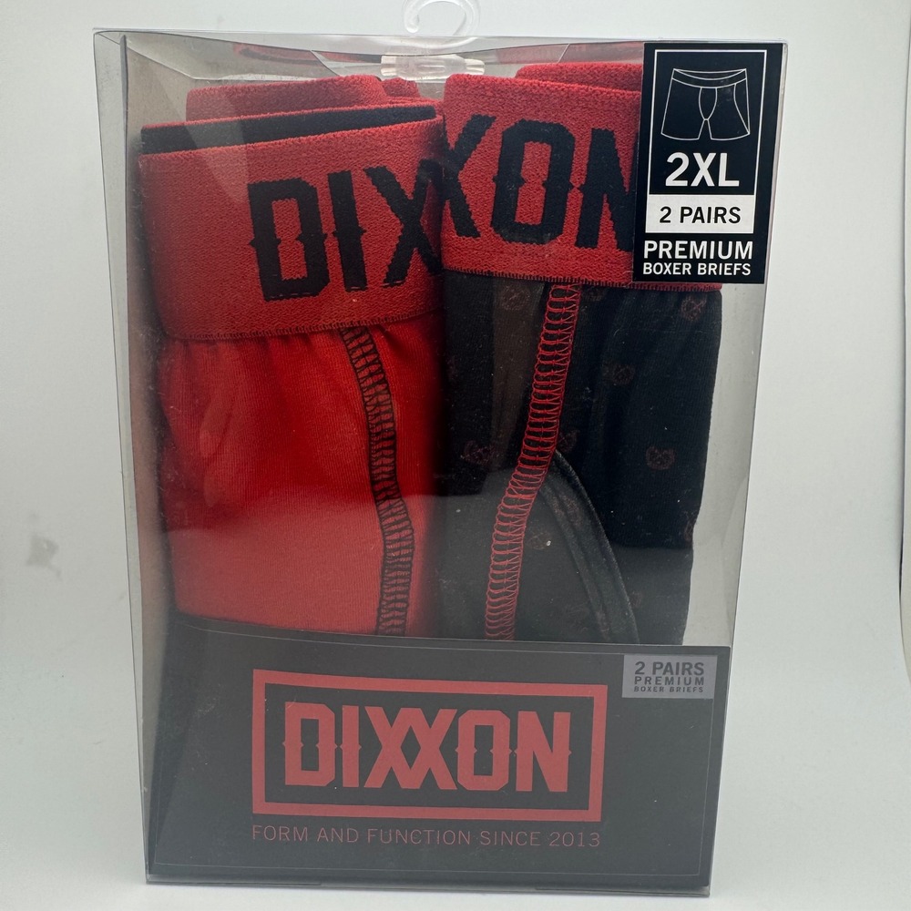 DIXXON "Brochacho" Premium Boxer Briefs 2 Pair Red Print Mens Size 2XL NEW - Picture 7 of 8